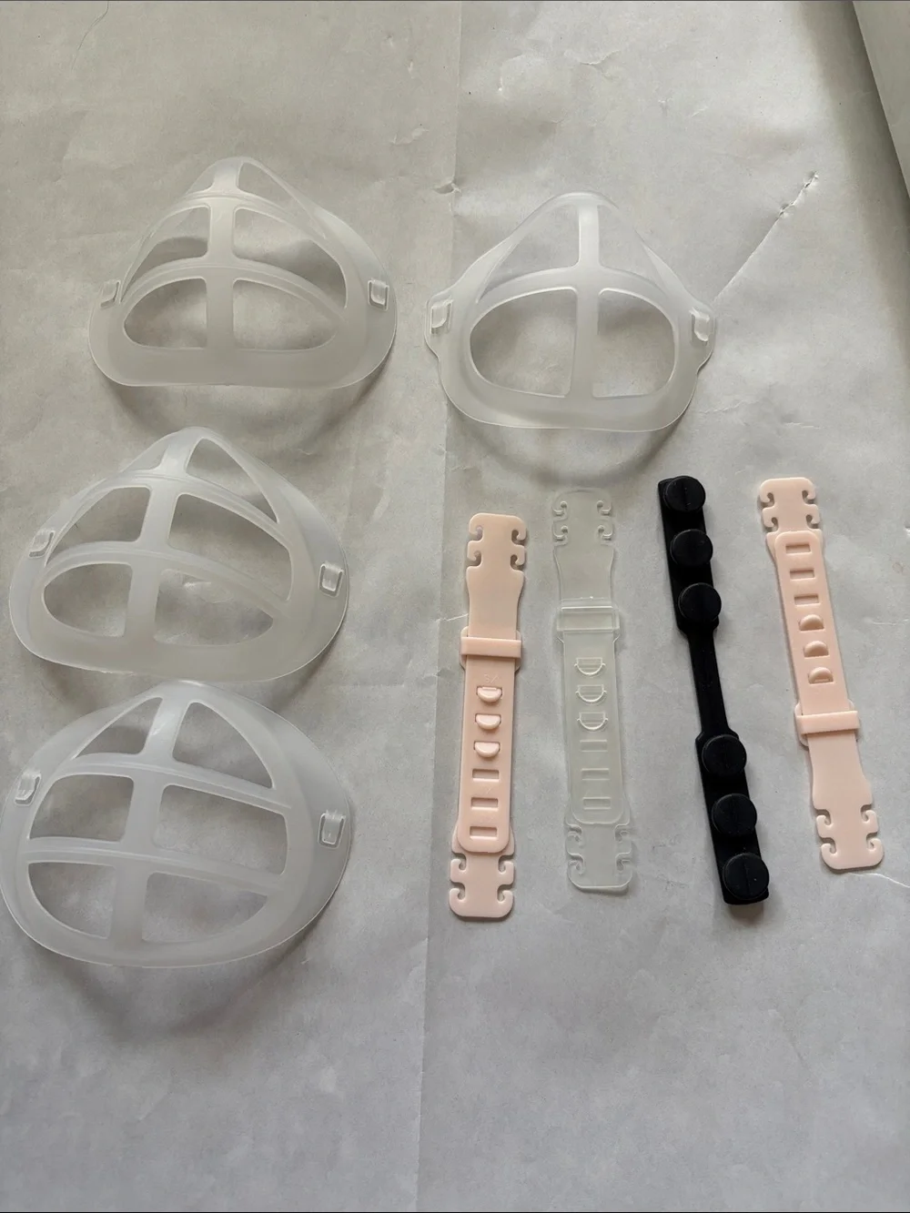 4 3D Inner face mask cage bracket and ear saver loop extender new black pink